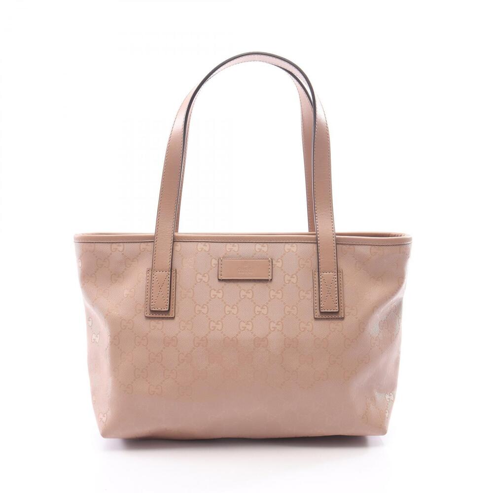 Gucci GG Imprime Tote Bag Canvas Leather Pink